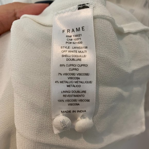 NWT FRAME Shirred Printed Mock Shift Dress - Picture 11 of 11